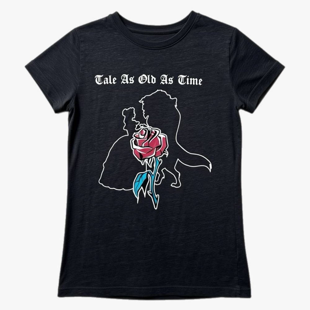 Disney Beauty & The Beast Slim Fit Tee Womens Size Medium